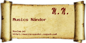 Musics Nándor névjegykártya